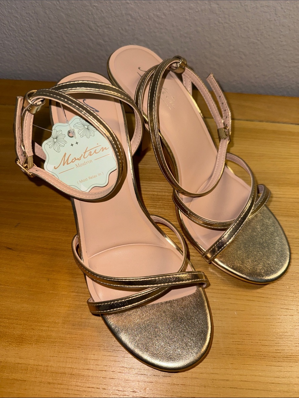 Gold Strappy Heel Sandals
